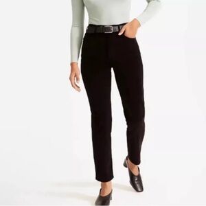 Everlane Women 23 The Baby Cord Cheeky Skinny Corduroy Black High Rise Pants